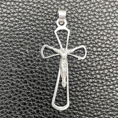Sterling Silver Religious Pendant, Crucifix Design, Polished, Silver Finish, 05.392.0037