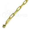 Oro Laminado Basic Bracelet, Gold Filled Style Paperclip Design, Polished, Golden Finish, 04.378.0001.08
