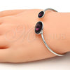 Rhodium Plated Individual Bangle, with Amethyst Swarovski Crystals, Polished, Rhodium Finish, 07.239.0003.2 (03 MM Thickness, One size fits all)