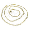 Oro Laminado Basic Necklace, Gold Filled Style Figaro Design, Polished, Golden Finish, 04.213.0239.16