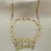 Oro Laminado Necklace and Bracelet, Gold Filled Style Polished, Golden Finish, 06.63.0231