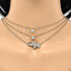 Oro Laminado Pendant Necklace, Gold Filled Style Elephant Design, with White Cubic Zirconia and White Micro Pave, Polished, Golden Finish, 04.213.0123.16