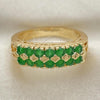 Oro Laminado Multi Stone Ring, Gold Filled Style with Green Cubic Zirconia, Polished, Golden Finish, 01.346.0023.3.09