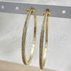 Oro Laminado Stud Earring, Gold Filled Style Arrow Design, with White Micro Pave, Polished, Golden Finish, 02.156.0536