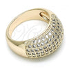 Oro Laminado Multi Stone Ring, Gold Filled Style with White Micro Pave, Polished, Golden Finish, 01.346.0012.08