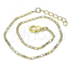 Oro Laminado Basic Anklet, Gold Filled Style Mariner Design, Polished, Golden Finish, 04.213.0051.10