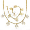 Oro Laminado Necklace and Bracelet, Gold Filled Style Tree Design, Polished, Golden Finish, 06.63.0207