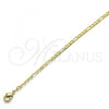 Oro Laminado Basic Anklet, Gold Filled Style Figaro Design, Polished, Golden Finish, 04.213.0110.10