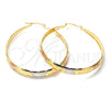 Oro Laminado Large Hoop, Gold Filled Style Tricolor, 107.007
