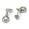 Sterling Silver Dangle Earring, with White Cubic Zirconia, Polished, Rhodium Finish, 02.175.0133