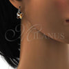 Rhodium Plated Leverback Earring, Butterfly Design, with Golden Shadow Swarovski Crystals, Polished, Rhodium Finish, 02.239.0011.6