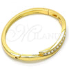 Oro Laminado Individual Bangle, Gold Filled Style with White Crystal, Polished, Golden Finish, 07.252.0057.04 (04 MM Thickness, Size 4 - 2.25 Diameter)