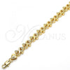 Oro Laminado Fancy Bracelet, Gold Filled Style Heart Design, Polished, Golden Finish, 03.210.0061.08