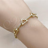 Oro Laminado Tennis Bracelet, Gold Filled Style with White Cubic Zirconia, Polished, Golden Finish, 03.213.0330.07