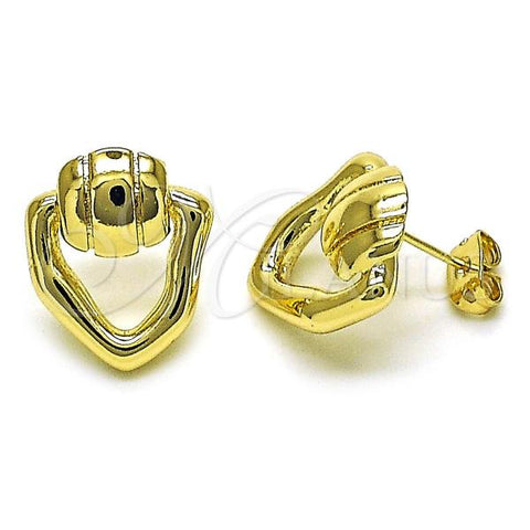 Oro Laminado Stud Earring, Gold Filled Style Polished, Golden Finish, 02.213.0548