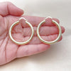 Oro Laminado Medium Hoop, Gold Filled Style Hollow Design, Diamond Cutting Finish, Golden Finish, 02.170.0310.40
