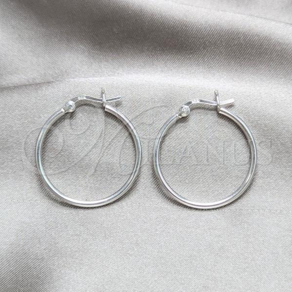 Sterling Silver Small Hoop, Polished, Silver Finish, 02.409.0008.25