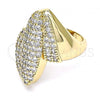 Oro Laminado Multi Stone Ring, Gold Filled Style with White Micro Pave, Polished, Golden Finish, 01.266.0042.08