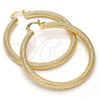 Oro Laminado Large Hoop, Gold Filled Style Matte Finish, Golden Finish, 02.170.0126.50