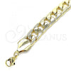 Oro Laminado Basic Bracelet, Gold Filled Style Curb Design, Polished, Golden Finish, 03.331.0125.09