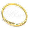 Oro Laminado Individual Bangle, Gold Filled Style with White Crystal, Polished, Golden Finish, 07.252.0072.04 (04 MM Thickness, Size 4 - 2.25 Diameter)