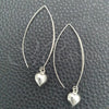 Sterling Silver Dangle Earring, Heart Design, Polished, Silver Finish, 02.397.0001