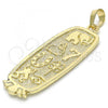 Oro Laminado Fancy Pendant, Gold Filled Style Elephant and Frog Design, Polished, Golden Finish, 05.213.0009