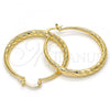 Oro Laminado Medium Hoop, Gold Filled Style Hollow Design, Diamond Cutting Finish, Golden Finish, 02.170.0085.40