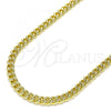 Oro Laminado Basic Necklace, Gold Filled Style Miami Cuban Design, Polished, Golden Finish, 04.213.0244.24