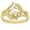 Oro Laminado Multi Stone Ring, Gold Filled Style with White Cubic Zirconia, Diamond Cutting Finish, Golden Finish, 5.165.004.09 (Size 9)
