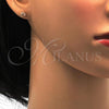 Stainless Steel Stud Earring, Ball Design, with Dark Champagne Crystal, Polished, Golden Finish, 02.271.0010.11
