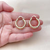 Oro Laminado Small Hoop, Gold Filled Style Hollow Design, Diamond Cutting Finish, Golden Finish, 02.213.0812.25