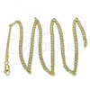 Oro Laminado Basic Necklace, Gold Filled Style Curb Design, Polished, Golden Finish, 04.213.0237.18