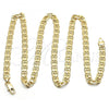 Oro Laminado Basic Necklace, Gold Filled Style Mariner Design, Polished, Golden Finish, 5.222.024.24