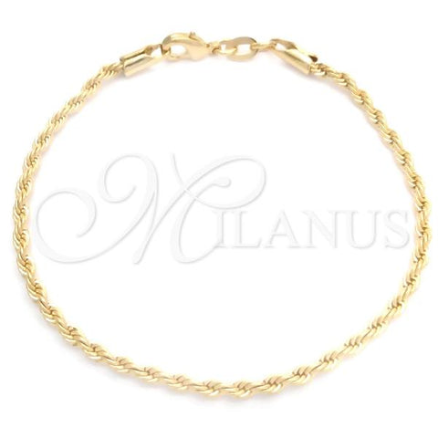Oro Laminado Basic Bracelet, Gold Filled Style Rope Design, Polished, Golden Finish, 04.58.0024.07