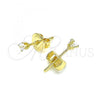 Oro Laminado Stud Earring, Gold Filled Style with White Cubic Zirconia, Polished, Golden Finish, 5.128.015.2