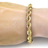 Gold Tone Basic Bracelet, Rope Design, Polished, Golden Finish, 04.242.0044.09GT