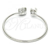 Rhodium Plated Individual Bangle, Butterfly Design, with Provence Lavander Swarovski Crystals and Ivory Pearl, Polished, Rhodium Finish, 07.239.0005.9 (03 MM Thickness, One size fits all)
