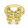 Oro Laminado Elegant Ring, Gold Filled Style Butterfly Design, Polished, Golden Finish, 01.233.0006.07 (Size 7)