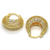 Oro Laminado Medium Hoop, Gold Filled Style with White Crystal, Polished, Golden Finish, 02.170.0179.1.30