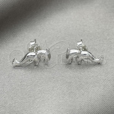 Sterling Silver Stud Earring, Tree Design, Polished, Silver Finish, 02.392.0029