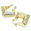 Oro Laminado Medium Hoop, Gold Filled Style Brushed Finish, Golden Finish, 5.149.016.30