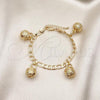 Gold Tone Charm Bracelet, Rattle Charm and Greek Key Design, Polished, Golden Finish, 03.63.1756.08.GT