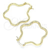 Oro Laminado Medium Hoop, Gold Filled Style Flower Design, Polished, Golden Finish, 02.170.0320.30