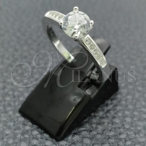 Sterling Silver Wedding Ring, with White Cubic Zirconia, Polished, Silver Finish, 01.398.0018.06