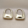 Oro Laminado Huggie Hoop, Gold Filled Style Purse and Lock Design, Polished, Golden Finish, 02.195.0368.20