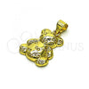 Oro Laminado Fancy Pendant, Gold Filled Style Teddy Bear Design, Polished, Golden Finish, 05.341.0072