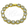 Oro Laminado Tennis Bracelet, Gold Filled Style with White Cubic Zirconia, Polished, Golden Finish, 03.424.0004.07