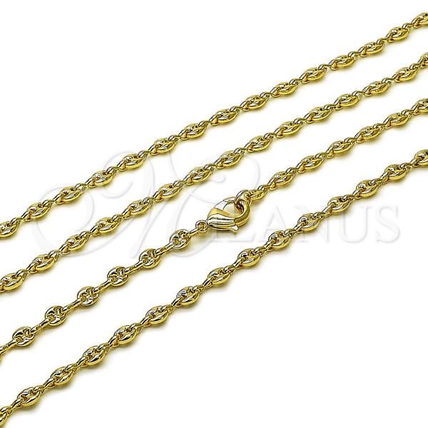 Oro Laminado Fancy Necklace, Gold Filled Style Polished, Golden Finish, 04.326.0005.24