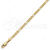 Oro Laminado Basic Bracelet, Gold Filled Style Figaro Design, Diamond Cutting Finish, Golden Finish, 5.222.031.07